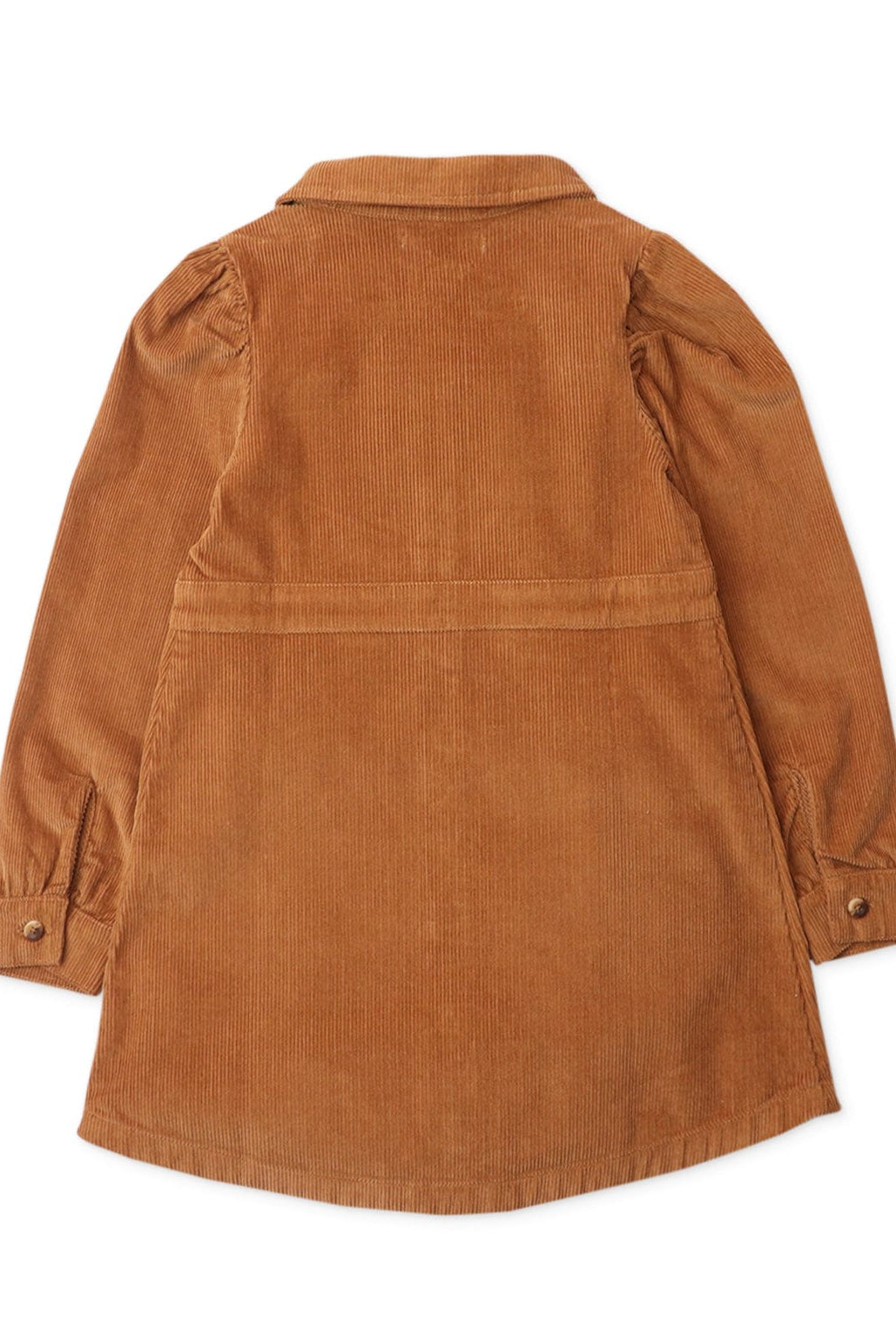 جينجرسنابس فستان بناتي مضلع بنمط قميص بني