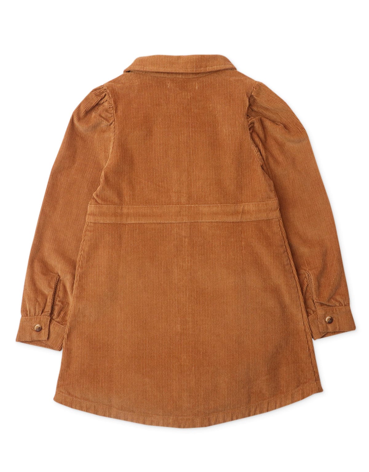 جينجرسنابس فستان بناتي مضلع بنمط قميص بني