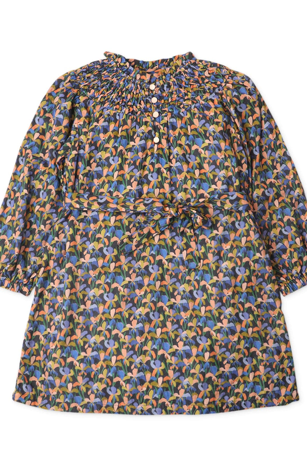 جينجرسنابس فستان بناتي مشجر برباط خصر متعدد الألوان