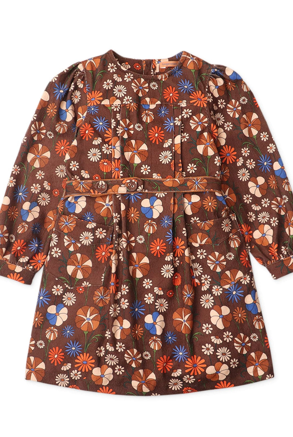 جينجرسنابس فستان أطفال بناتي مشجر بجيوب أمامية متعدد الألوان