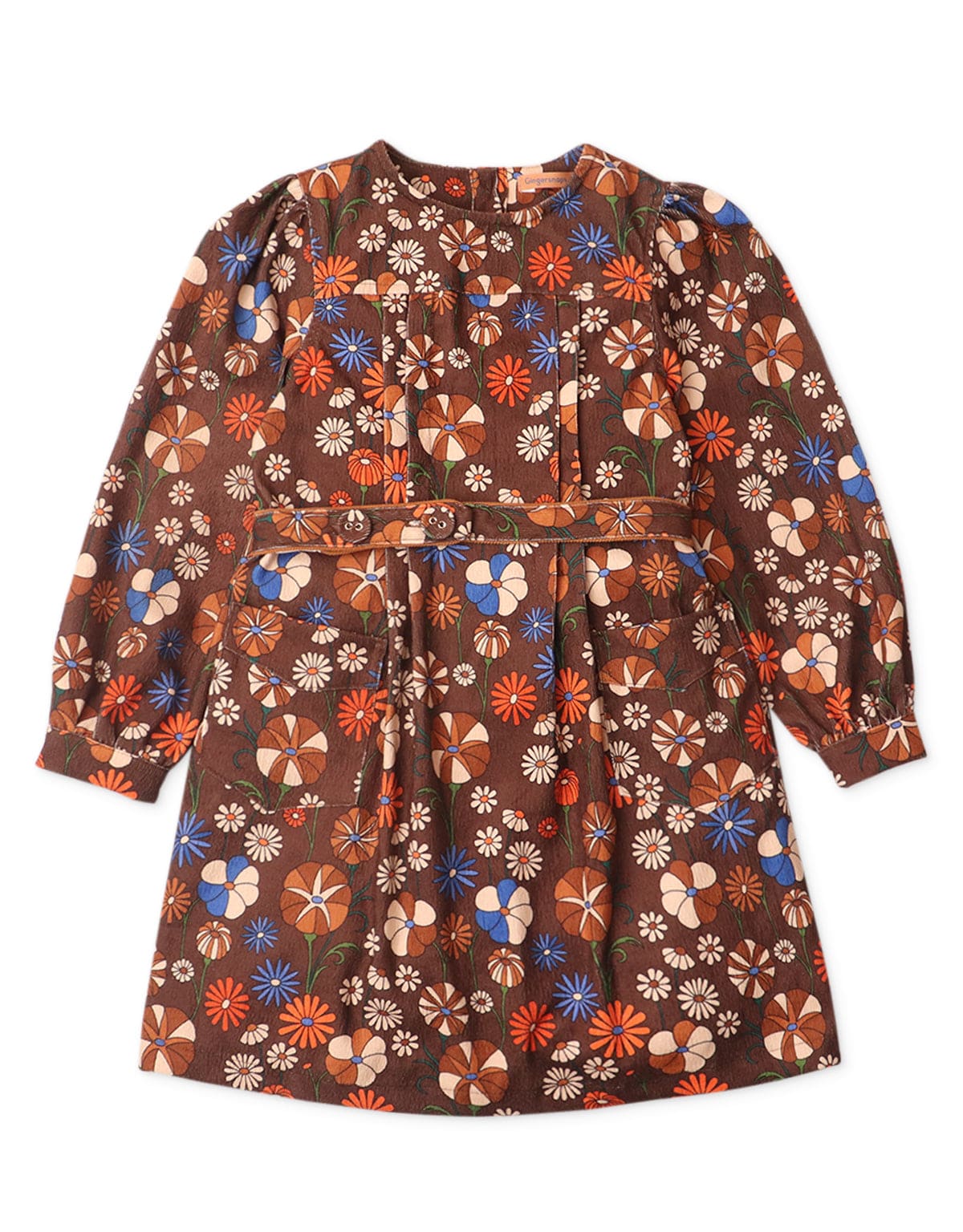 جينجرسنابس فستان أطفال بناتي مشجر بجيوب أمامية متعدد الألوان