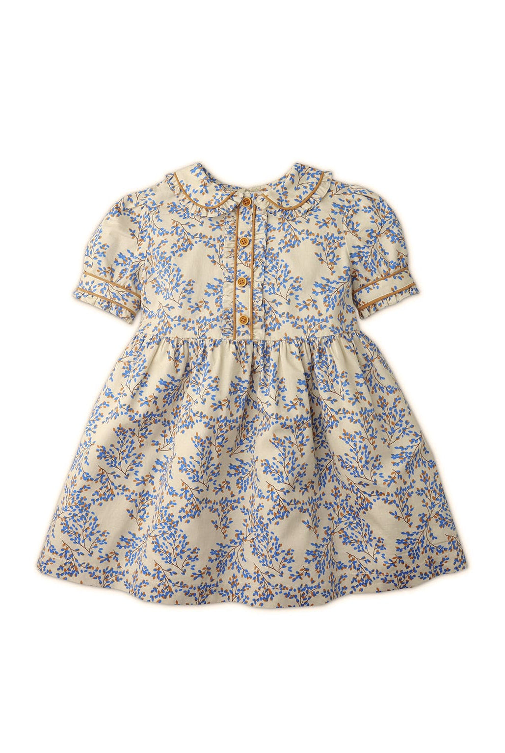 جينجرسنابس فستان بناتي منقوش اورق شجر صغيرة نص كم متعدد الألوان