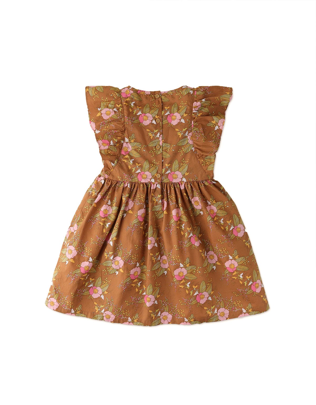 جينجرسنابس فستان بناتي منسوج مورد بكتف كت متعدد الألوان