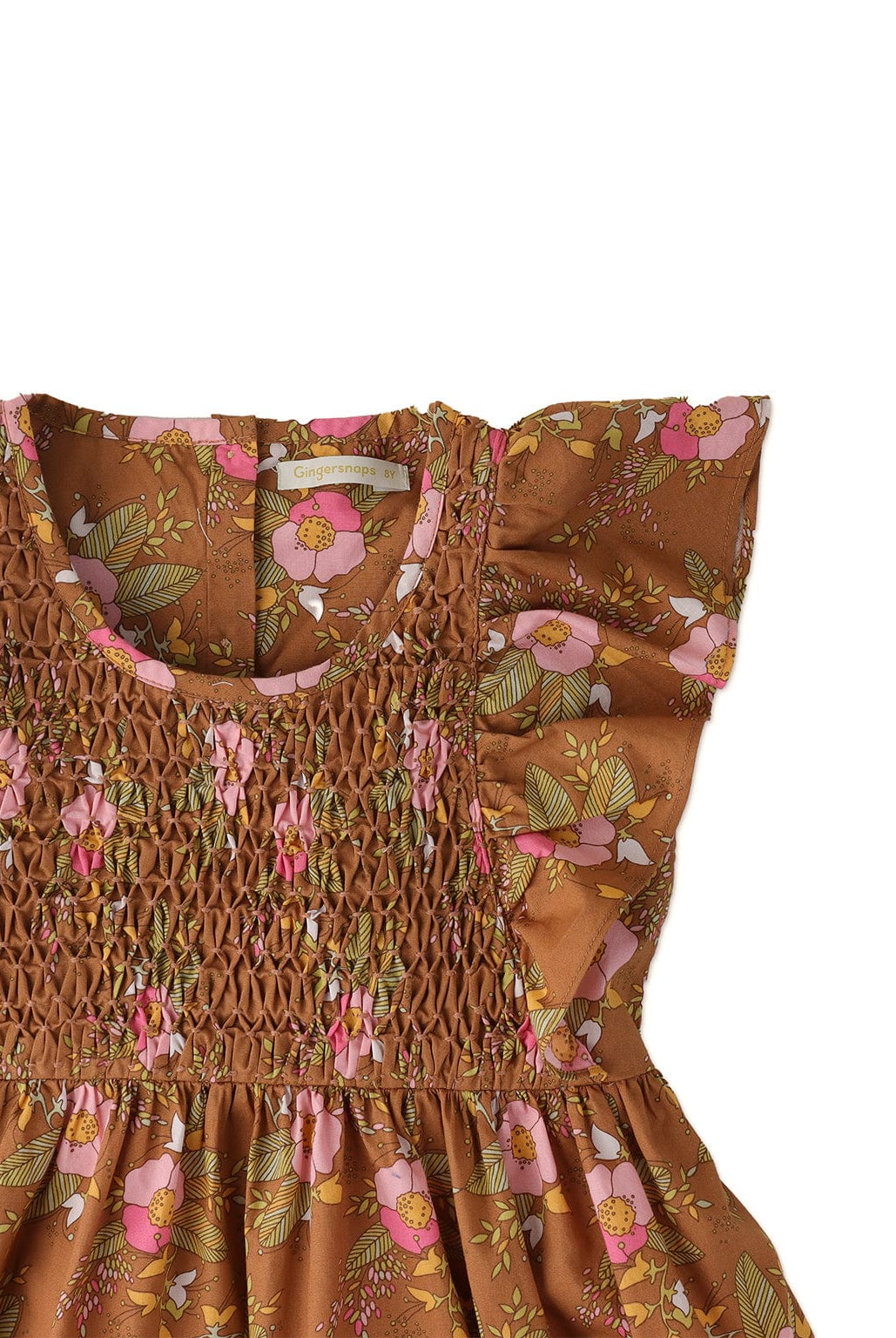 جينجرسنابس فستان بناتي منسوج مورد بكتف كت متعدد الألوان