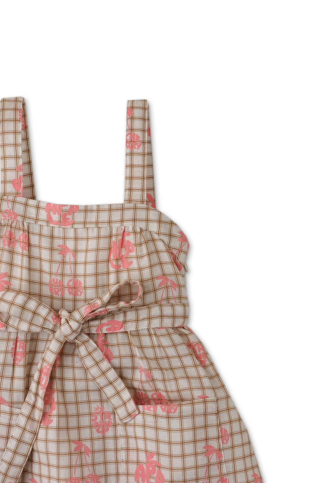 جينجرسنابس فستان بناتي منسوج بفيونكة حمالات متعدد الألوان