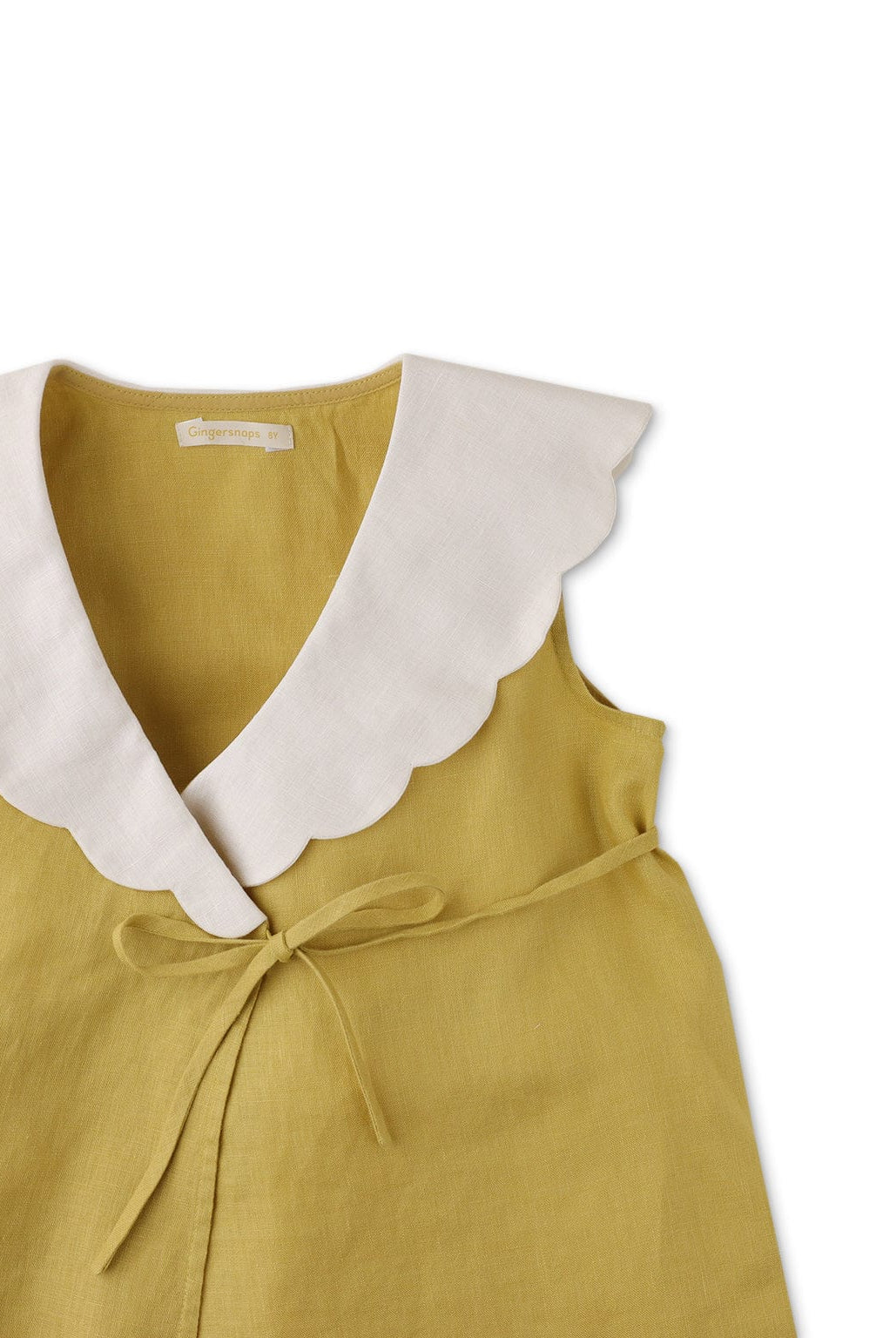 جينجرسنابس فستان بناتي سادة برباط كت أخضر