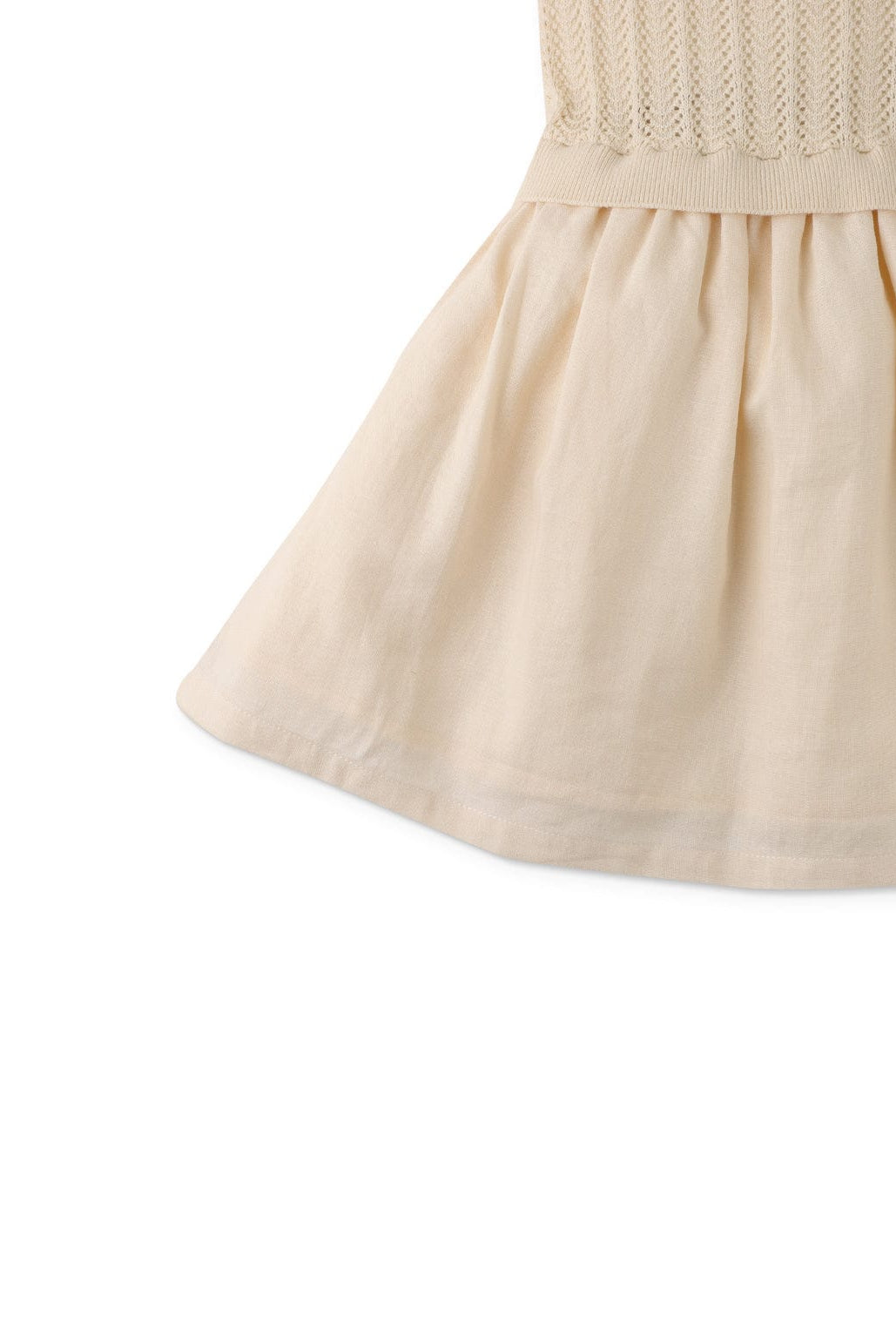 جينجرسنابس فستان بناتي محبوك حمالات منفوش أوف وايت