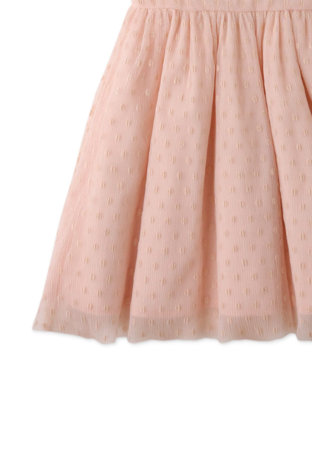 جينجرسنابس فستان بناتي منسوج مكشكش كم قصير وردي