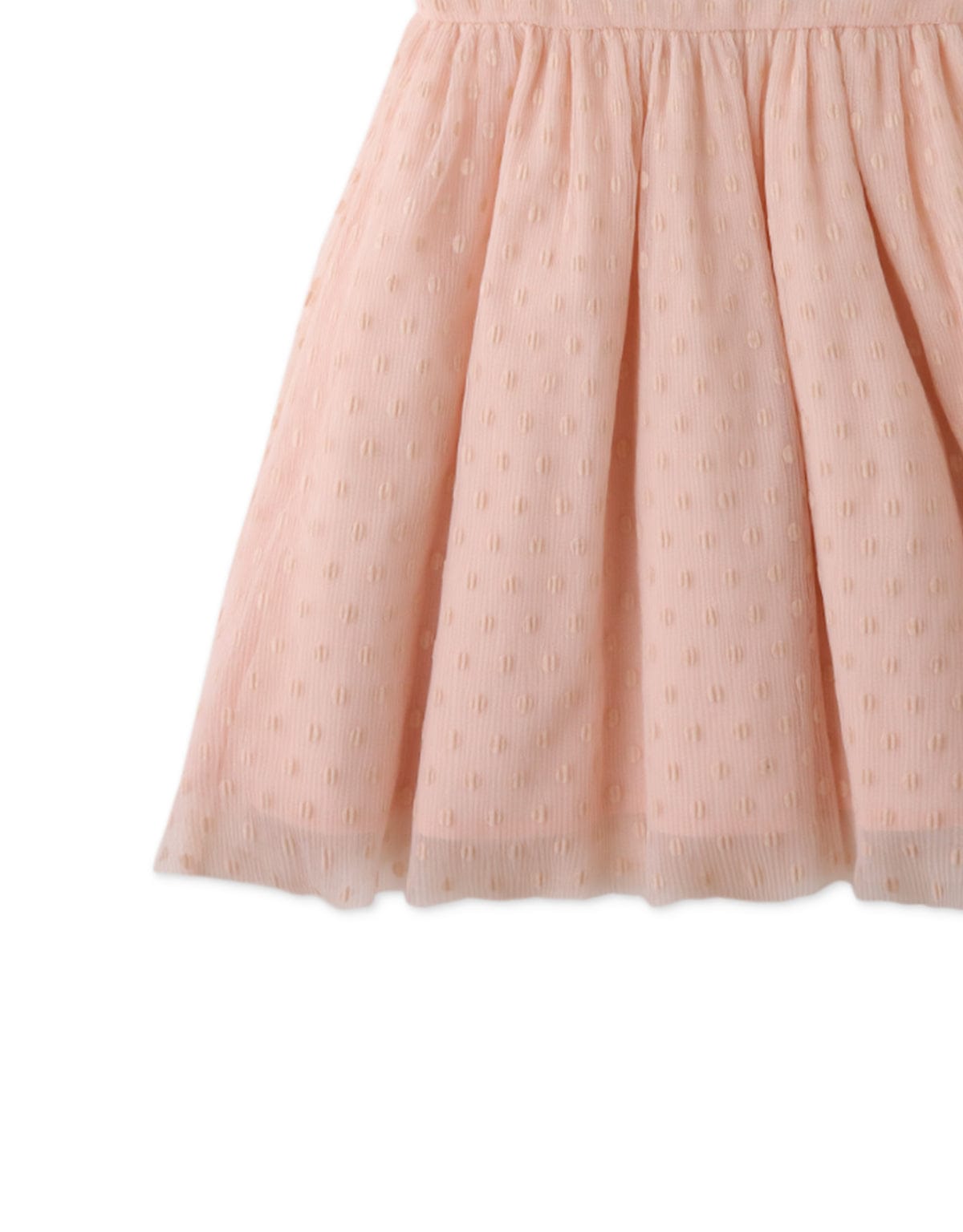 جينجرسنابس فستان بناتي منسوج مكشكش كم قصير وردي