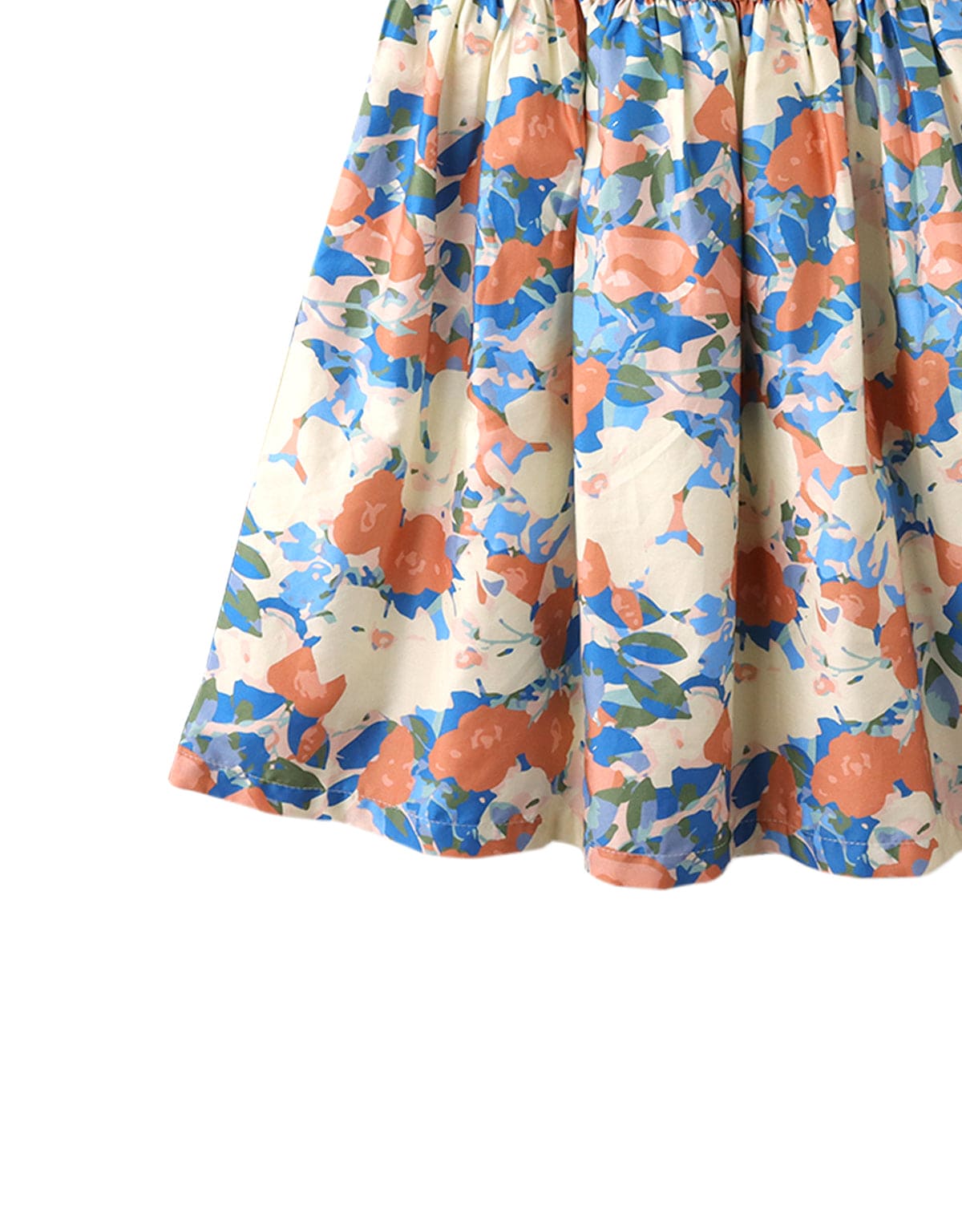 جينجرسنابس فستان بناتي منسوج منقوش بياقة مربعة نص كم بف متعدد الألوان