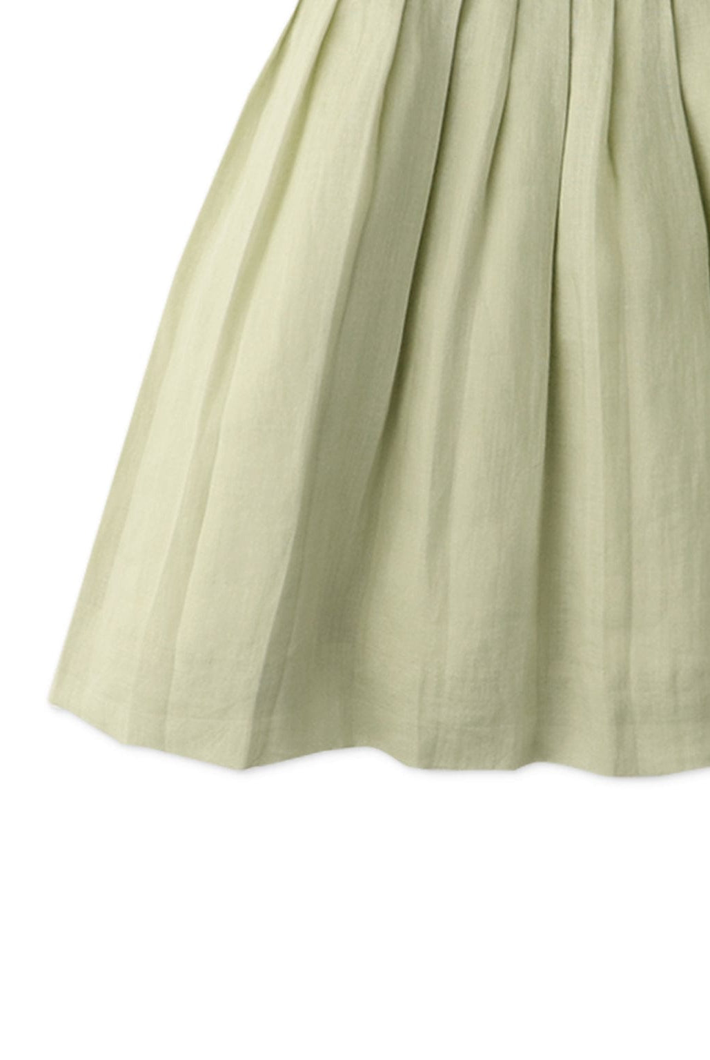 جينجرسنابس فستان بناتي بف بكسرات سادة أخضر