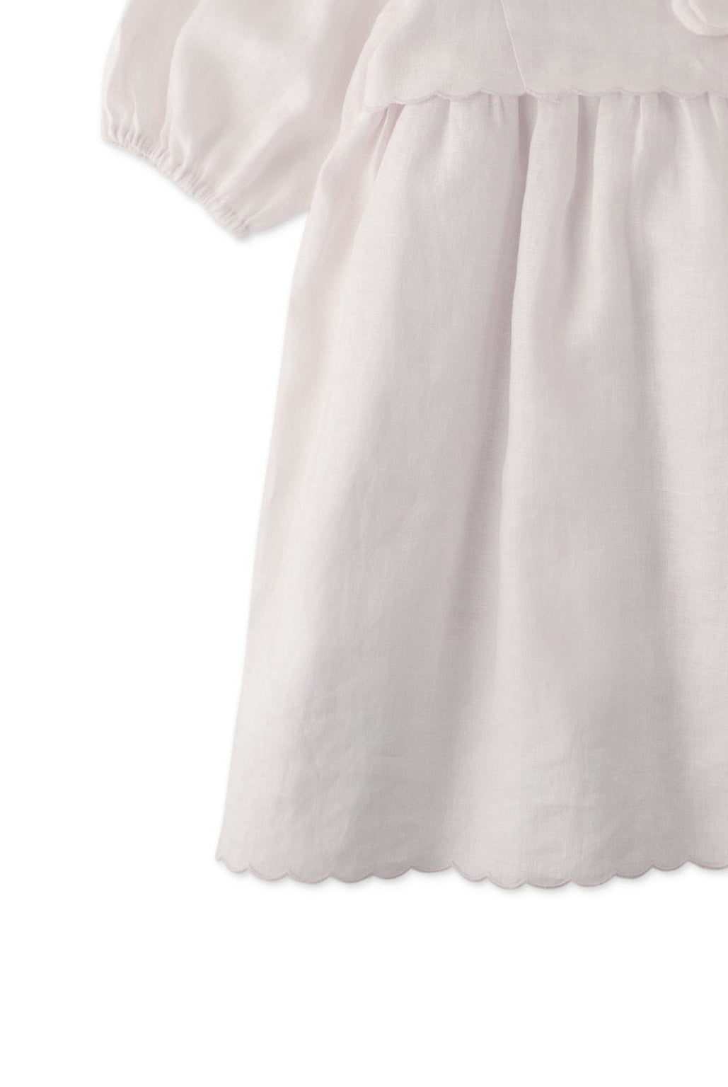 جينجرسنابس فستان بناتي سادة بوردة على الصدر وردي