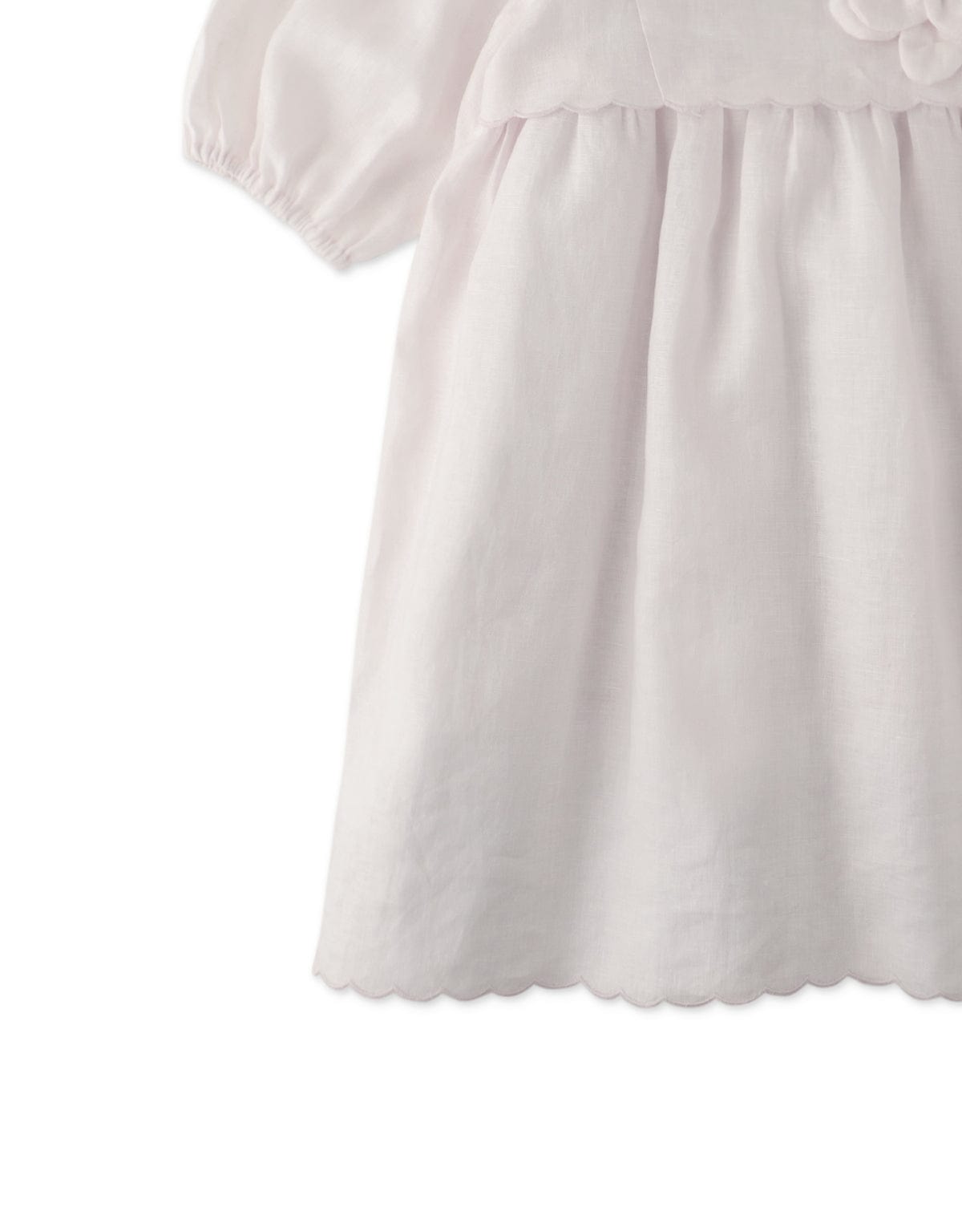 جينجرسنابس فستان بناتي سادة بوردة على الصدر وردي