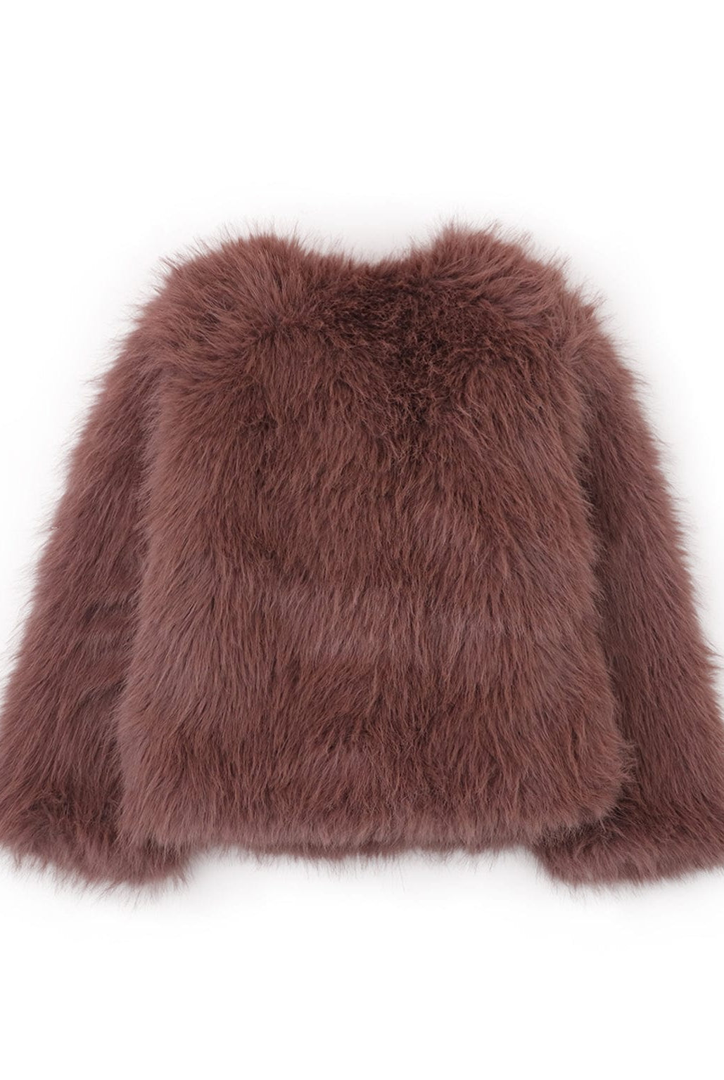 جينجرسنابس جاكيت بناتي فرو بدون سوسته سادة بني