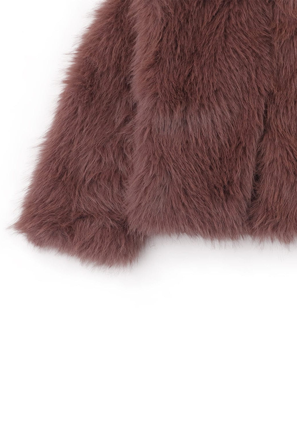 جينجرسنابس جاكيت بناتي فرو بدون سوسته سادة بني