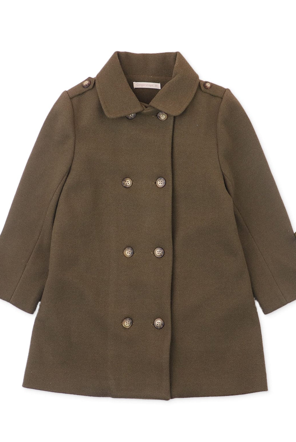 جينجرسنابس جاكيت بناتي طويل بأزرار أمامية أخضر