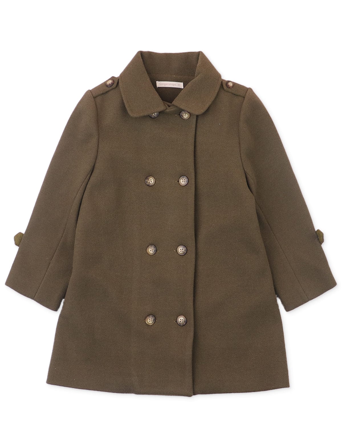 جينجرسنابس جاكيت بناتي طويل بأزرار أمامية أخضر