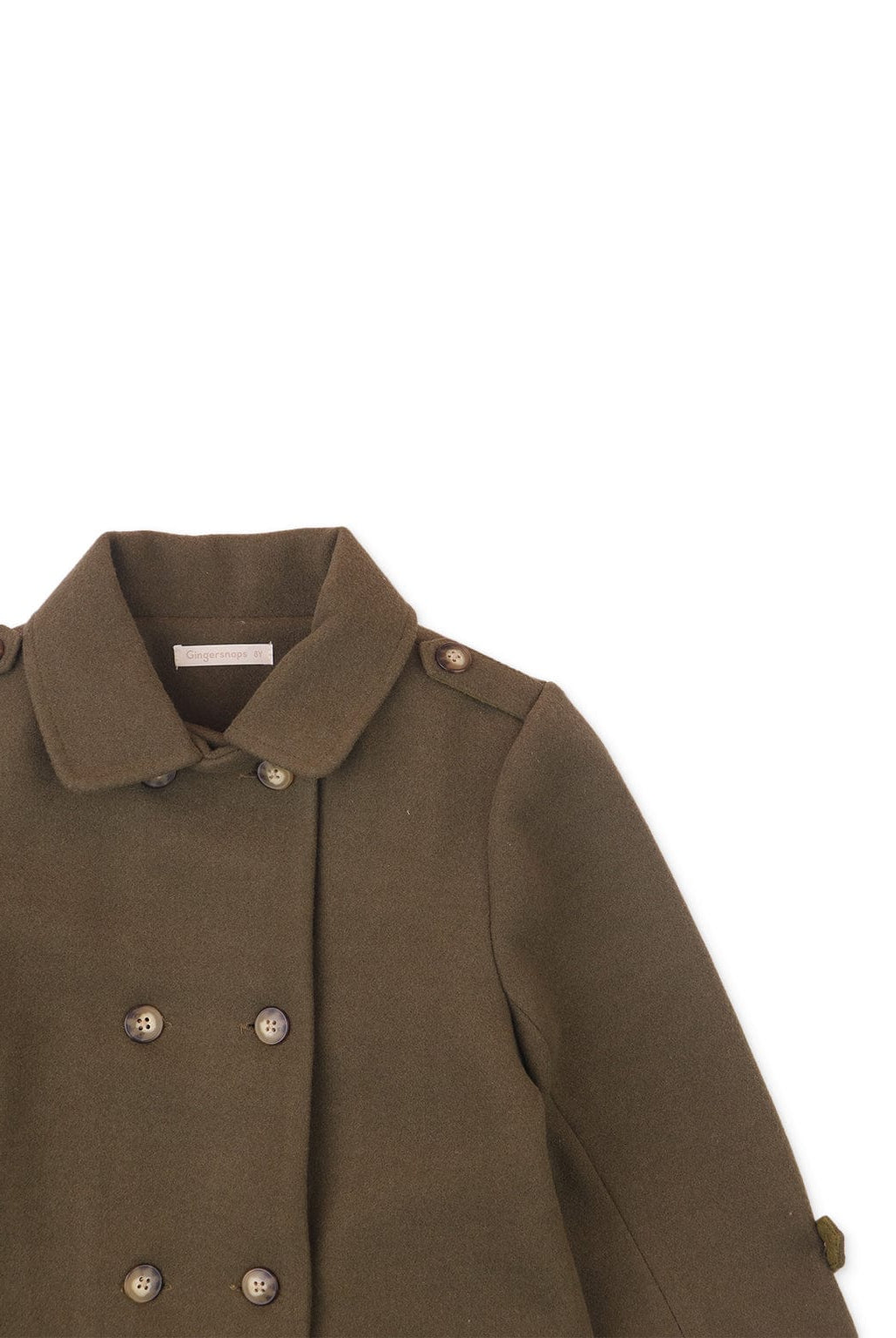 جينجرسنابس جاكيت بناتي طويل بأزرار أمامية أخضر