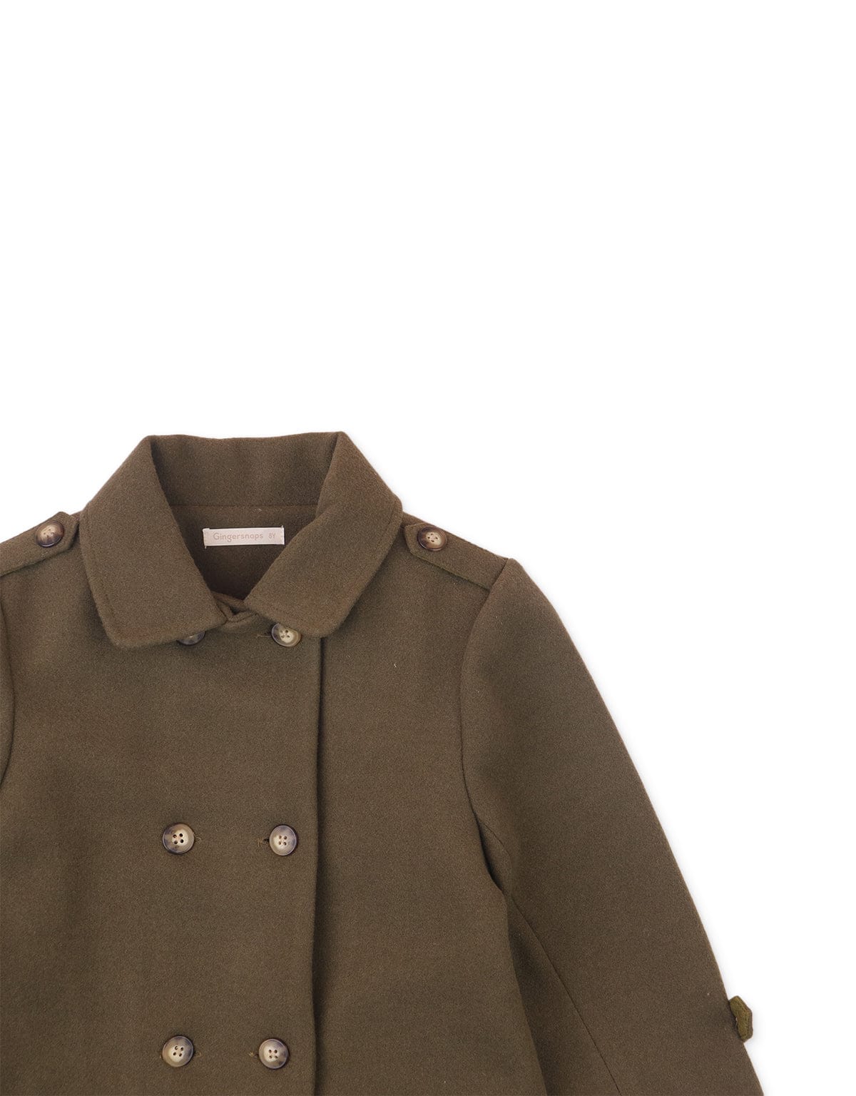 جينجرسنابس جاكيت بناتي طويل بأزرار أمامية أخضر