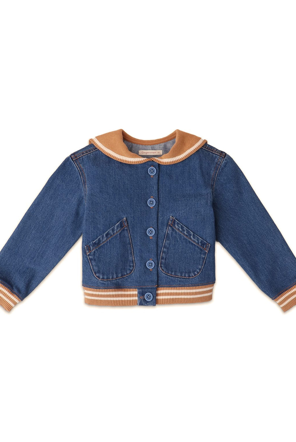 جينجرسنابس جاكت بناتي بجيوب أزرق