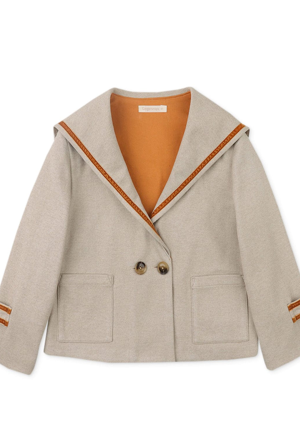 جينجرسنابس جاكيت بناتي سادة بجيوب بيج