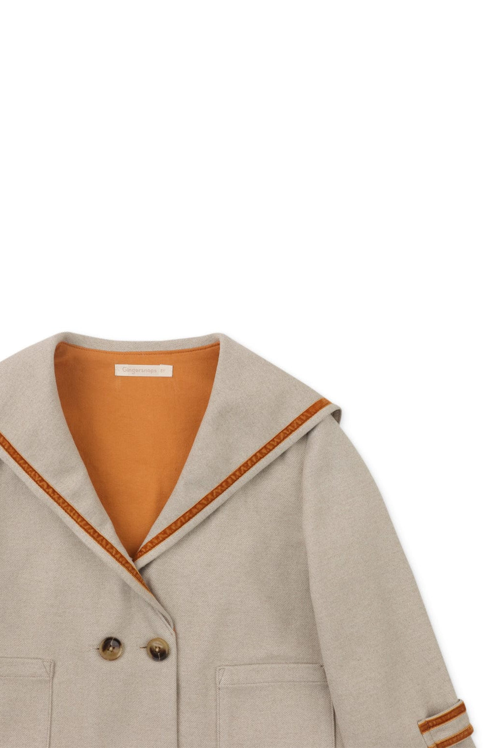 جينجرسنابس جاكيت بناتي سادة بجيوب بيج