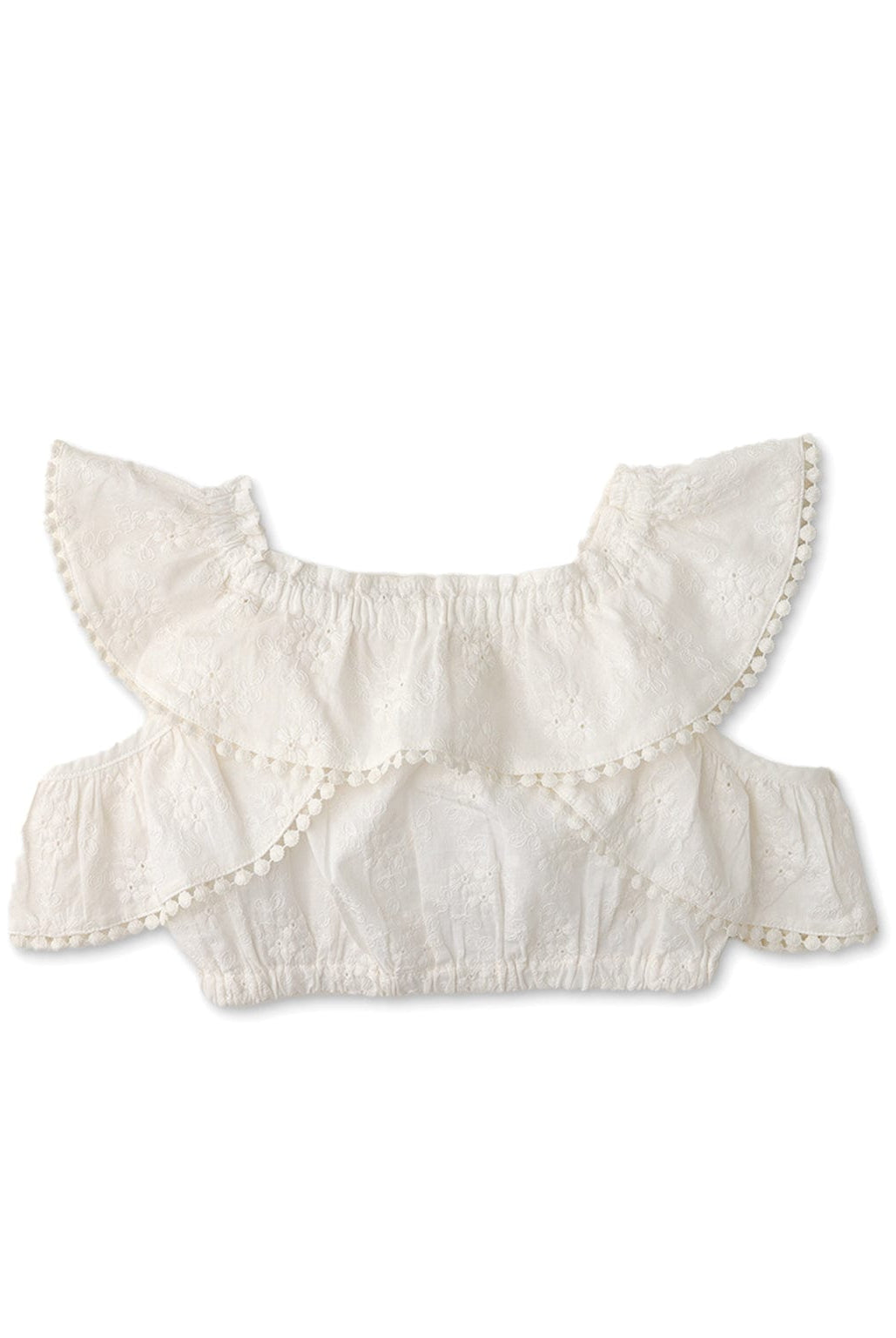 جينجرسنابس بلوزة بناتي سادة كتف مكشوف أبيض