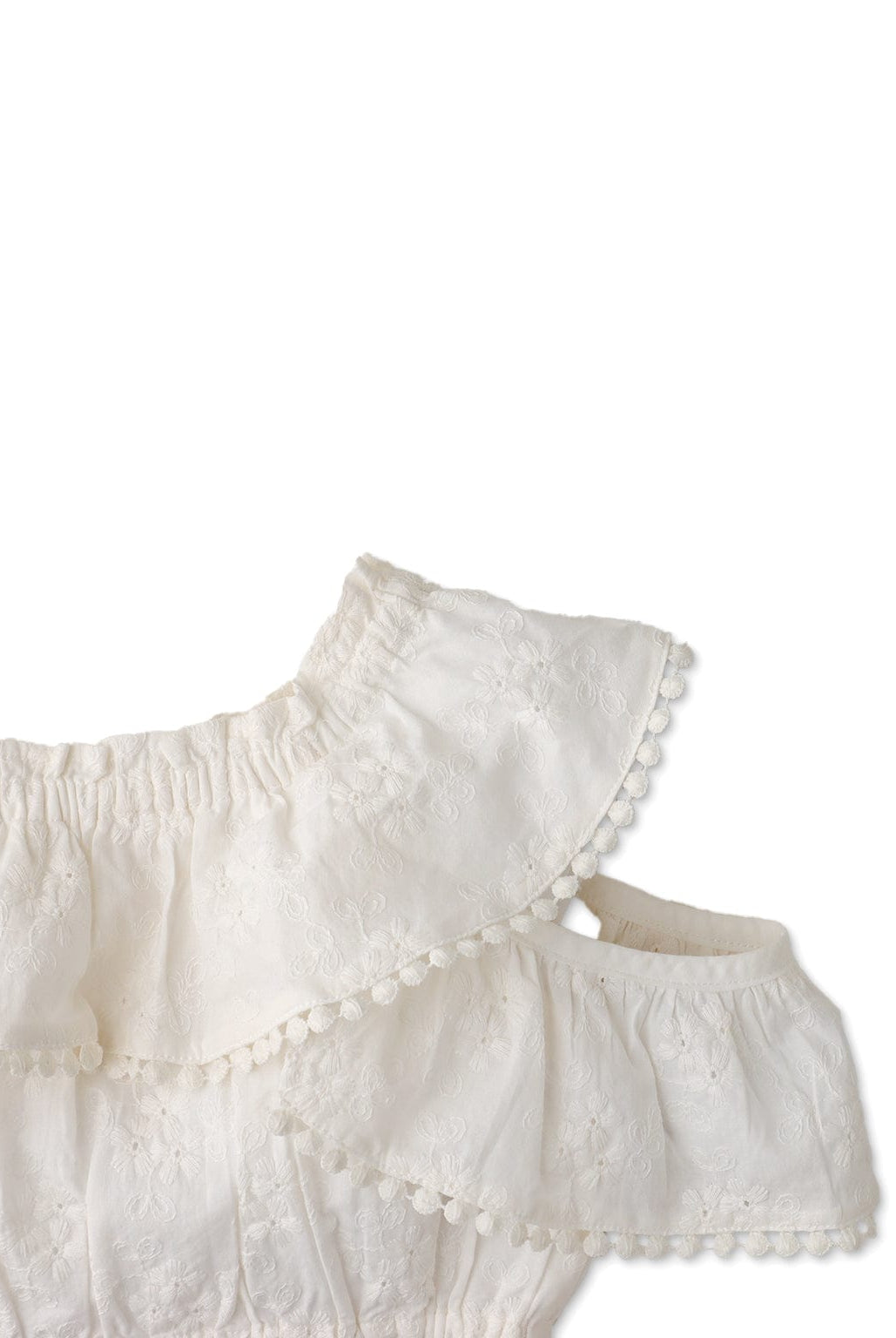 جينجرسنابس بلوزة بناتي سادة كتف مكشوف أبيض