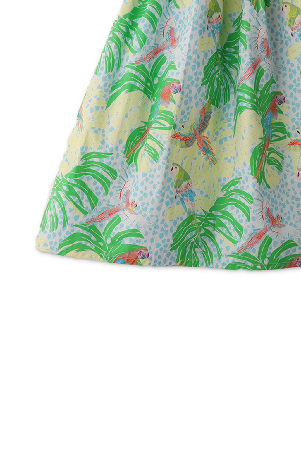 جينجرسنابس فستان بناتي أخضر مشجر كم قصير بكشكشة أخضر