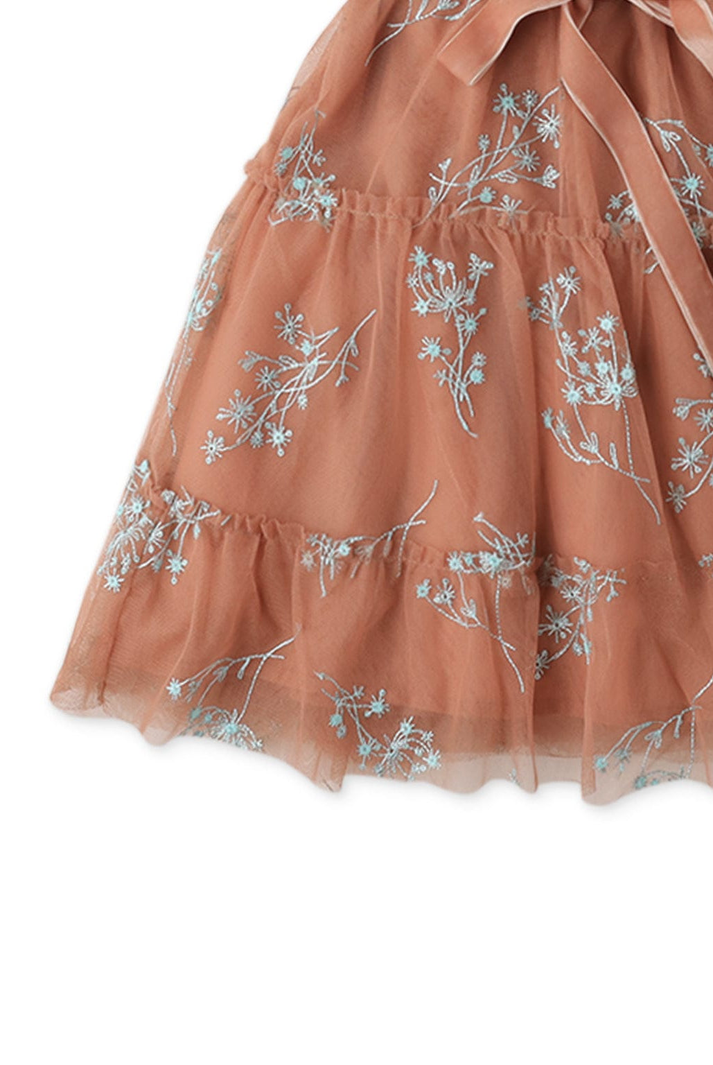 جينجرسنابس فستان بناتي منسوج مورد برباط على الخصر متعدد الألوان