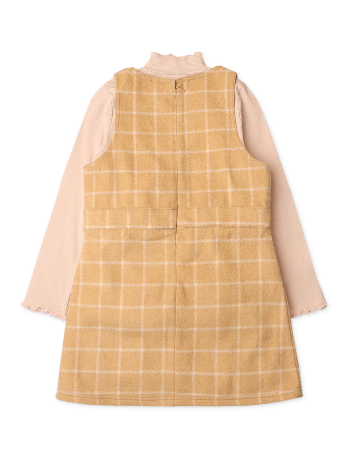 جينجرسنابس فستان بناتي بحزام في الوسط كاروهات أصفر