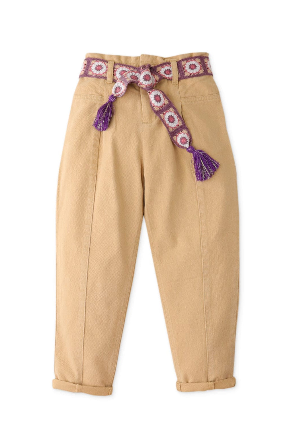 جينجرسنابس بنطال أطفال بناتي برباط خصر بيج