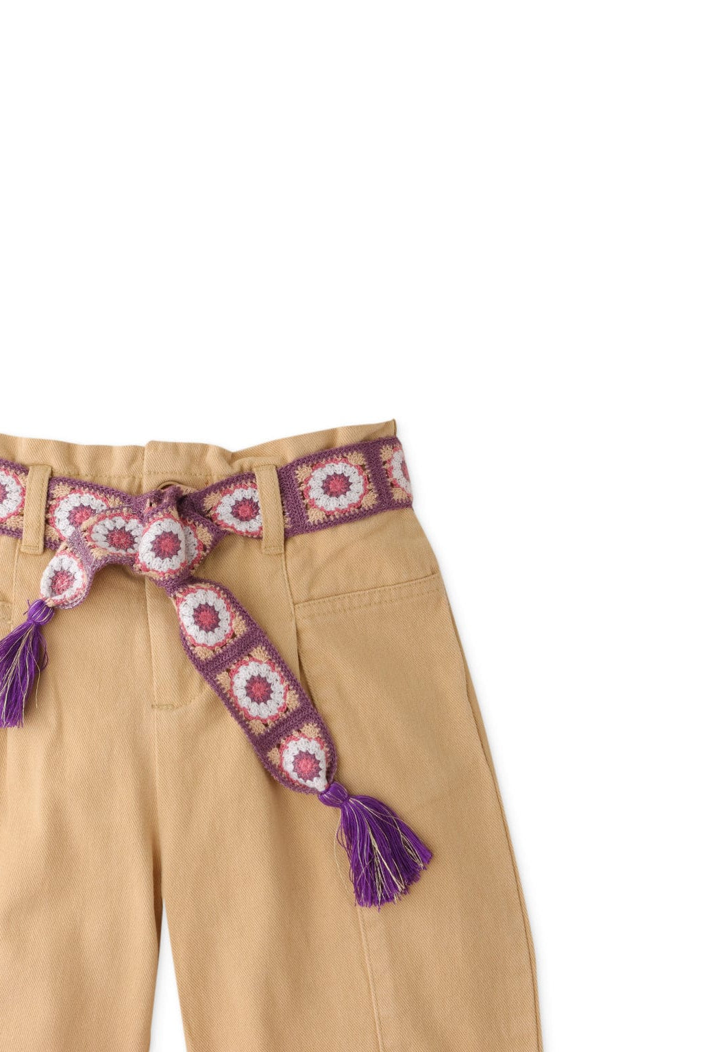 جينجرسنابس بنطال أطفال بناتي برباط خصر بيج