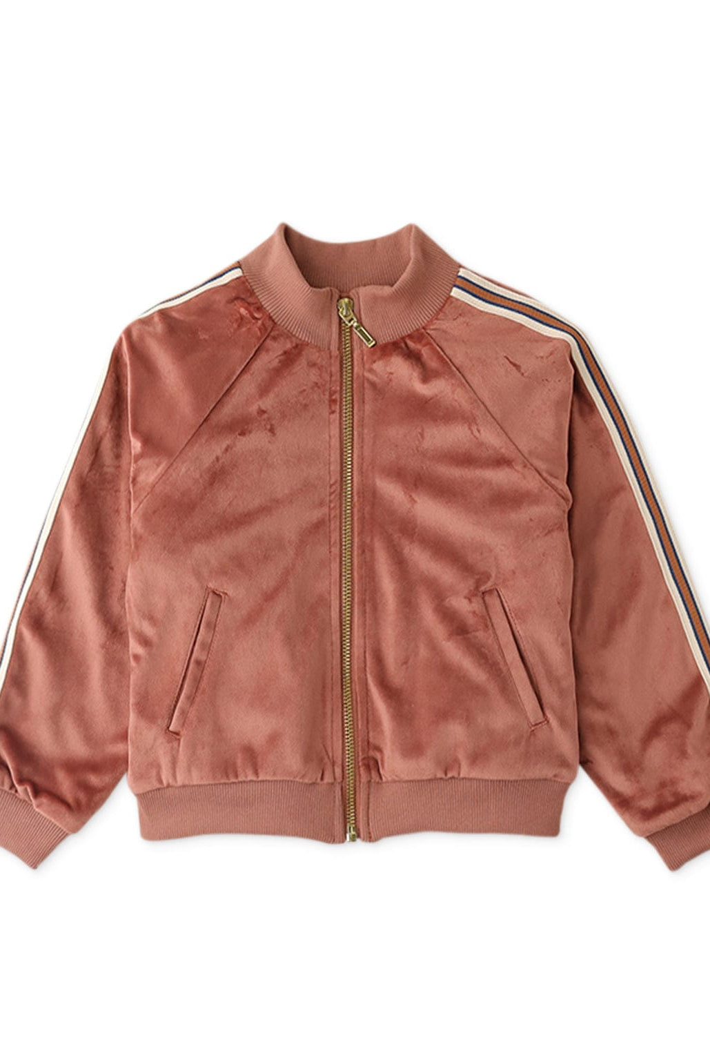 جينجرسنابس طقم مخمل بناتي بنطلون وبلوزة كم طويل بني