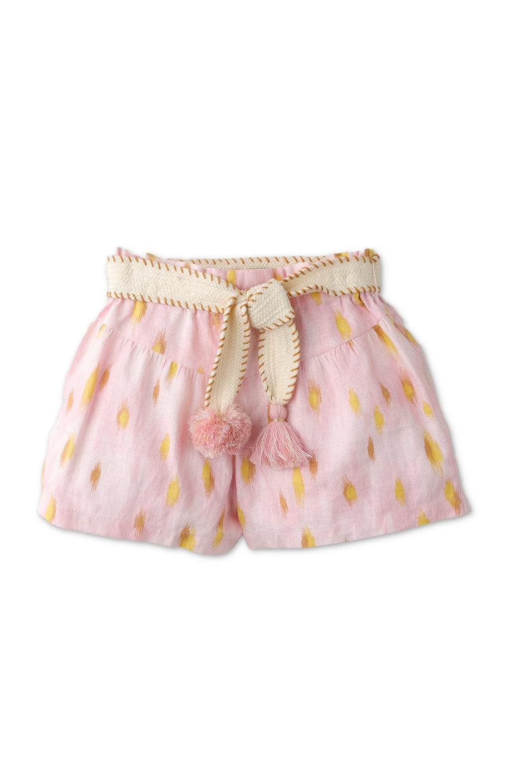 جينجرسنابس شورت بناتي منقوش برباط خصر وردي