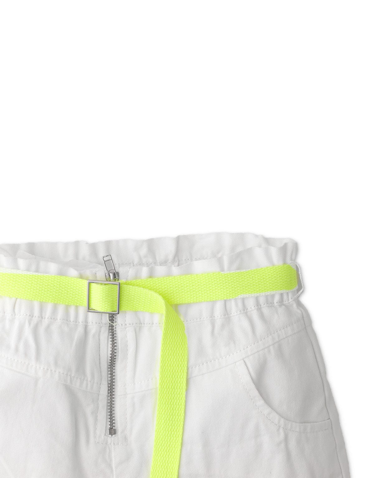 جينجرسنابس شورت بناتي سادة بحزام أبيض