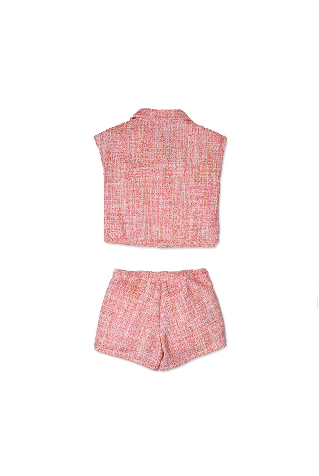جينجرسنابس طقم شورت وبلوزة كت بأزرار أمامية وردي