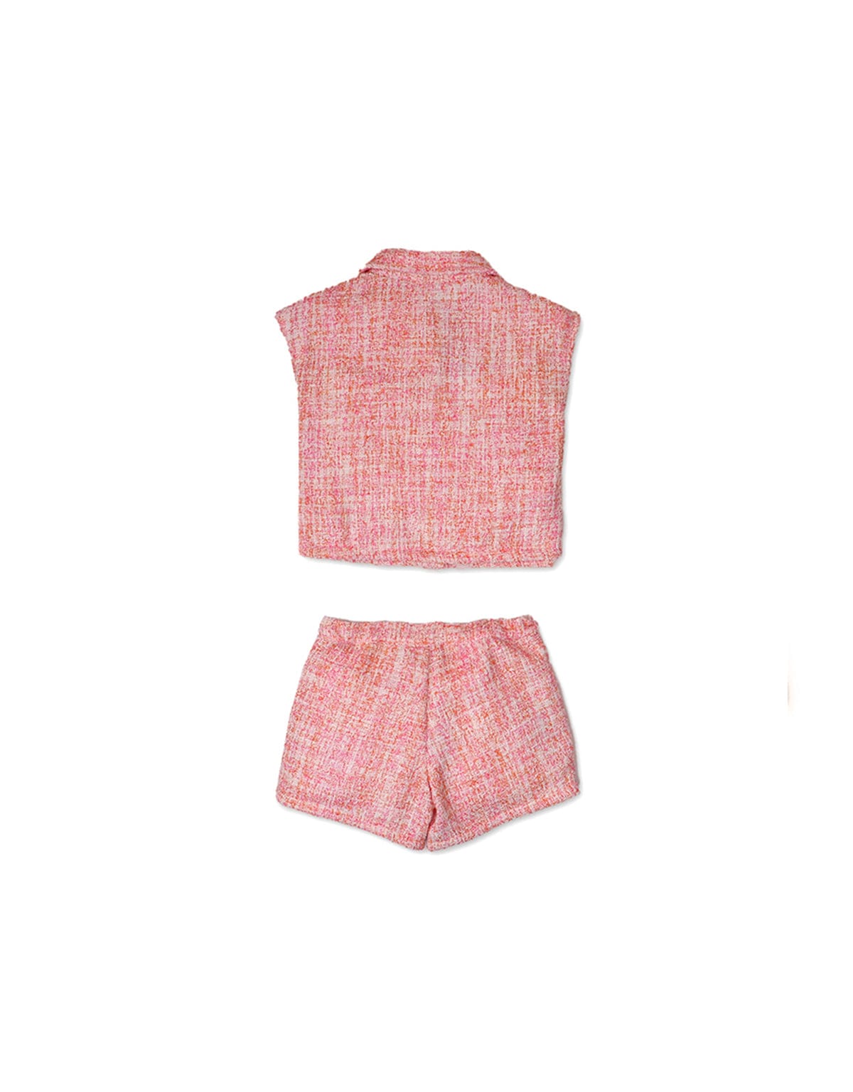 جينجرسنابس طقم شورت وبلوزة كت بأزرار أمامية وردي