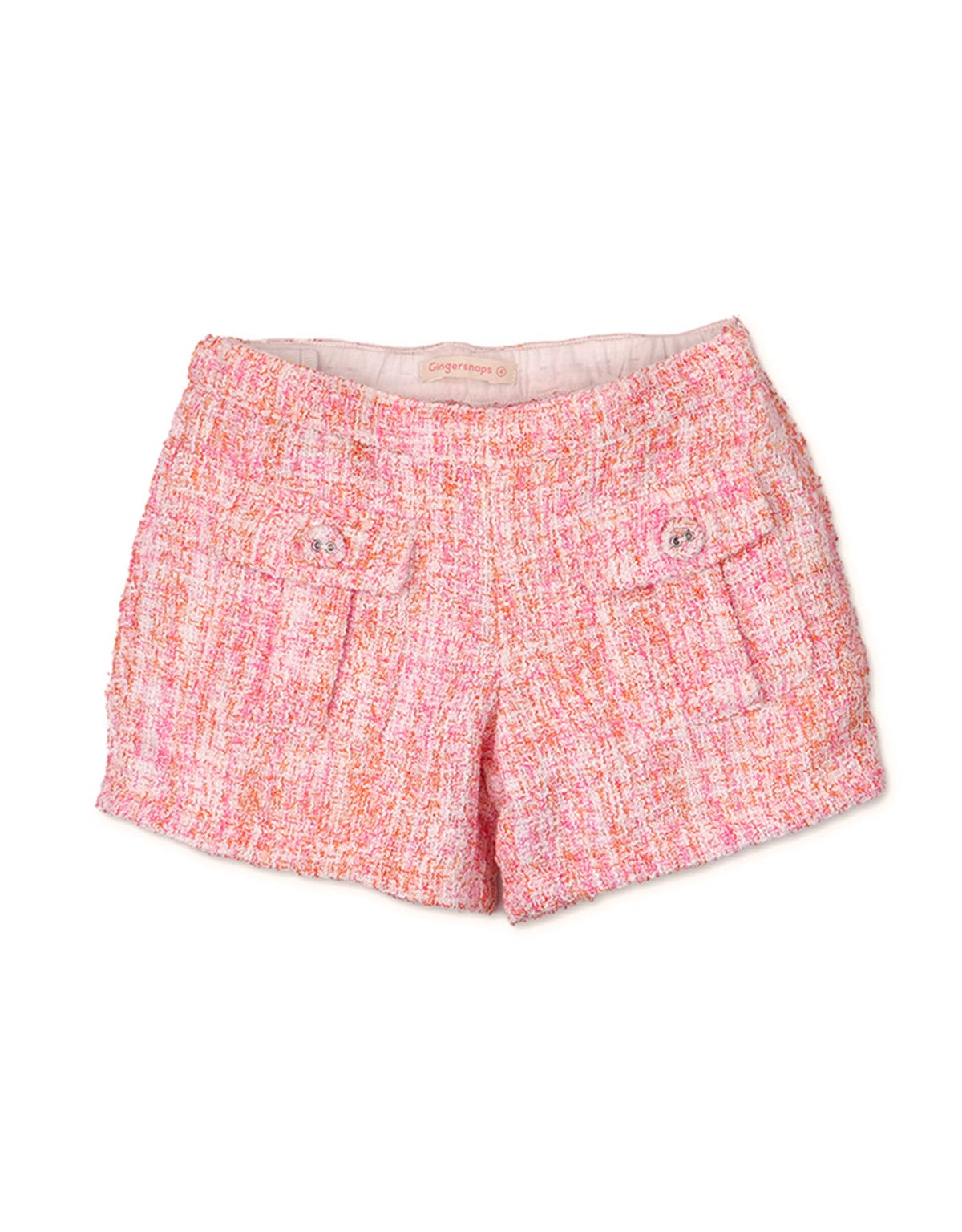 جينجرسنابس طقم شورت وبلوزة كت بأزرار أمامية وردي