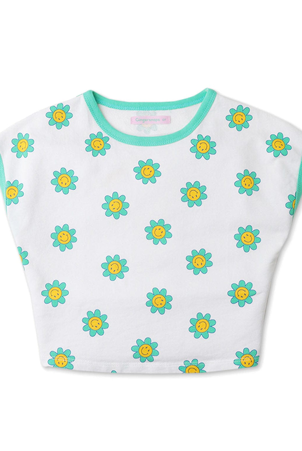 جينجرسنابس طقم شورت بناتي مورد بتيشيرت كت أخضر