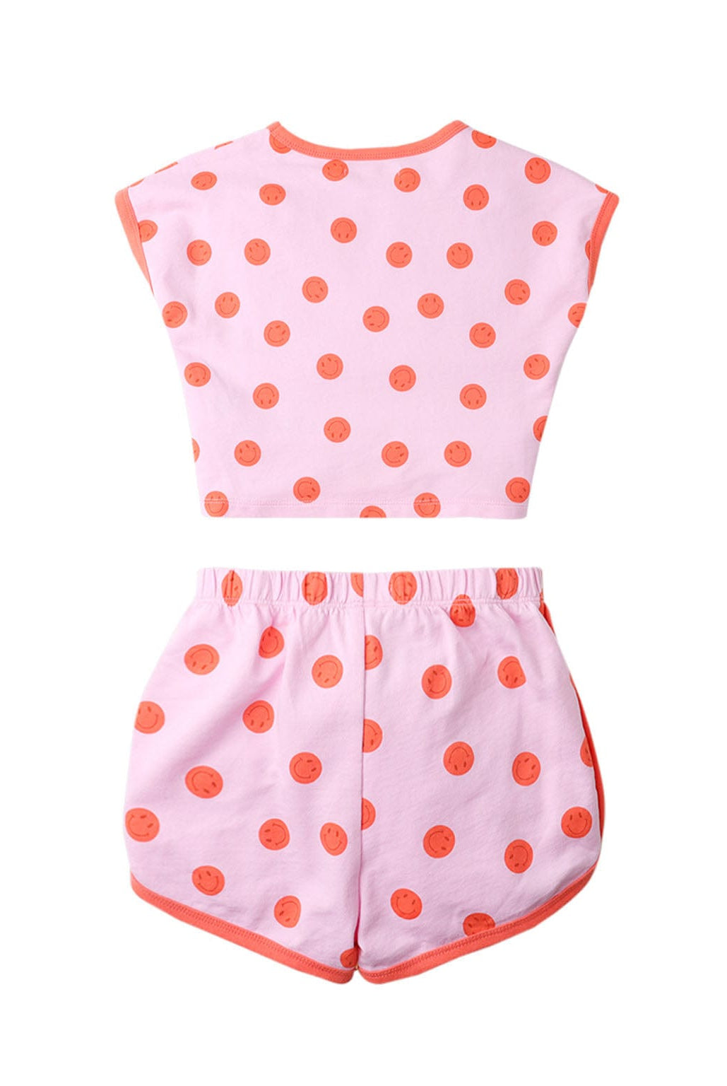 جينجرسنابس طقم شورت بناتي منقط كت وردي