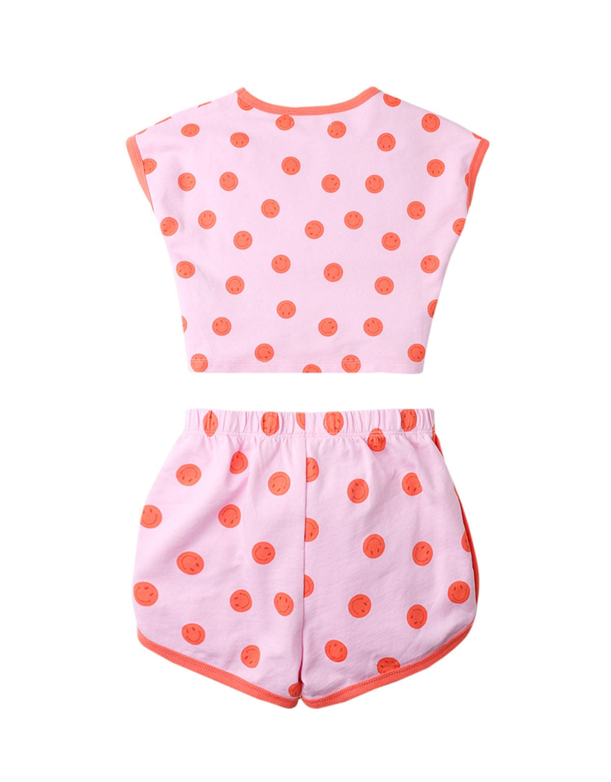 جينجرسنابس طقم شورت بناتي منقط كت وردي