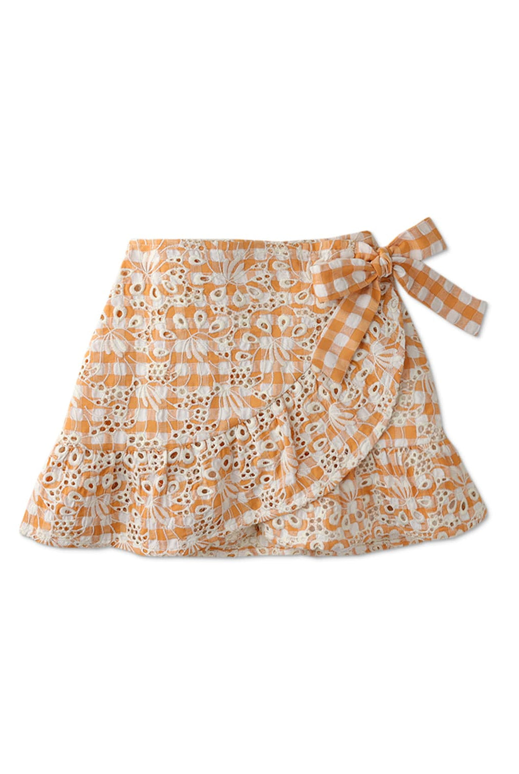 جينجرسنابس طقم شورت وكروب توب بحمالات مخرمة برتقالي