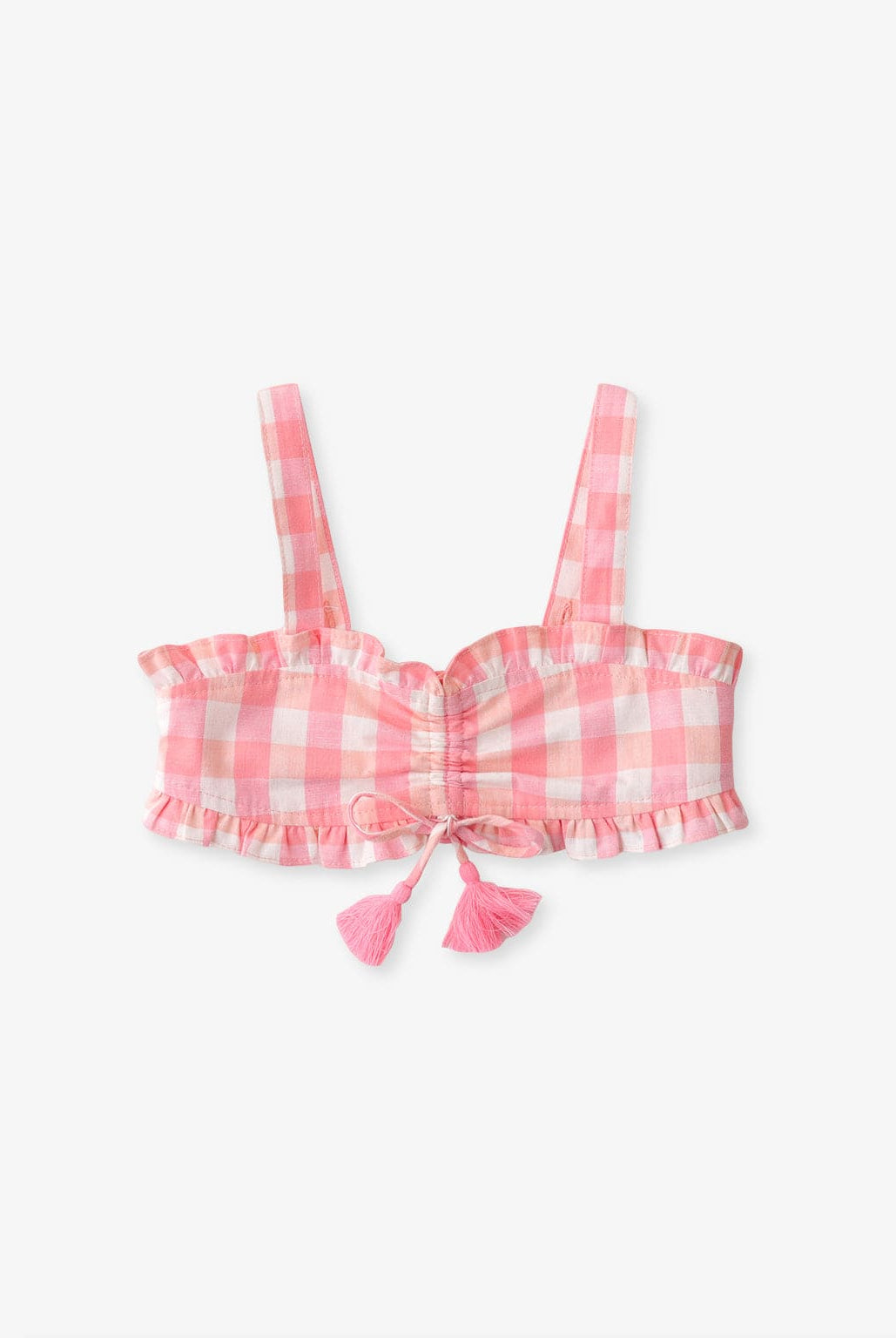 جينجرسنابس طقم شورت وبلوزة كاروهات حمالات وردي