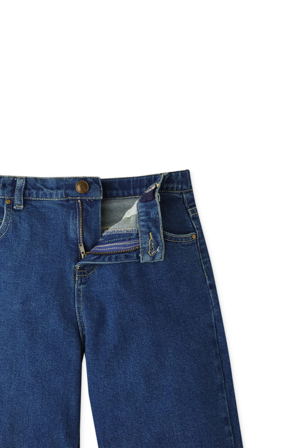 جينجرسنابس بنطون بناتي جينز غامق سادة أزرق