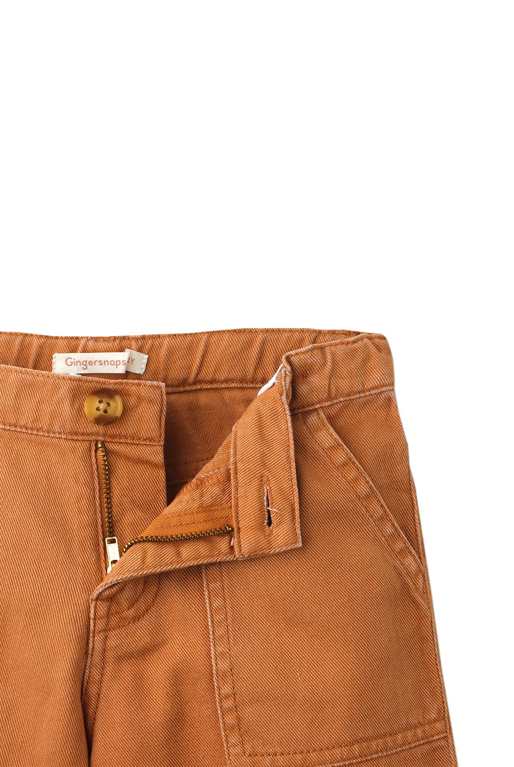 جينجرسنابس بنطلون بناتي بجيوب عميقة بني