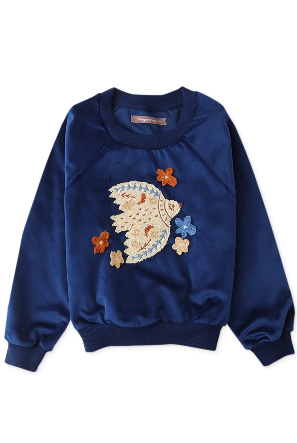 جينجرسنابس بلوفر بناتي مطرز بشكل عصفور أزرق