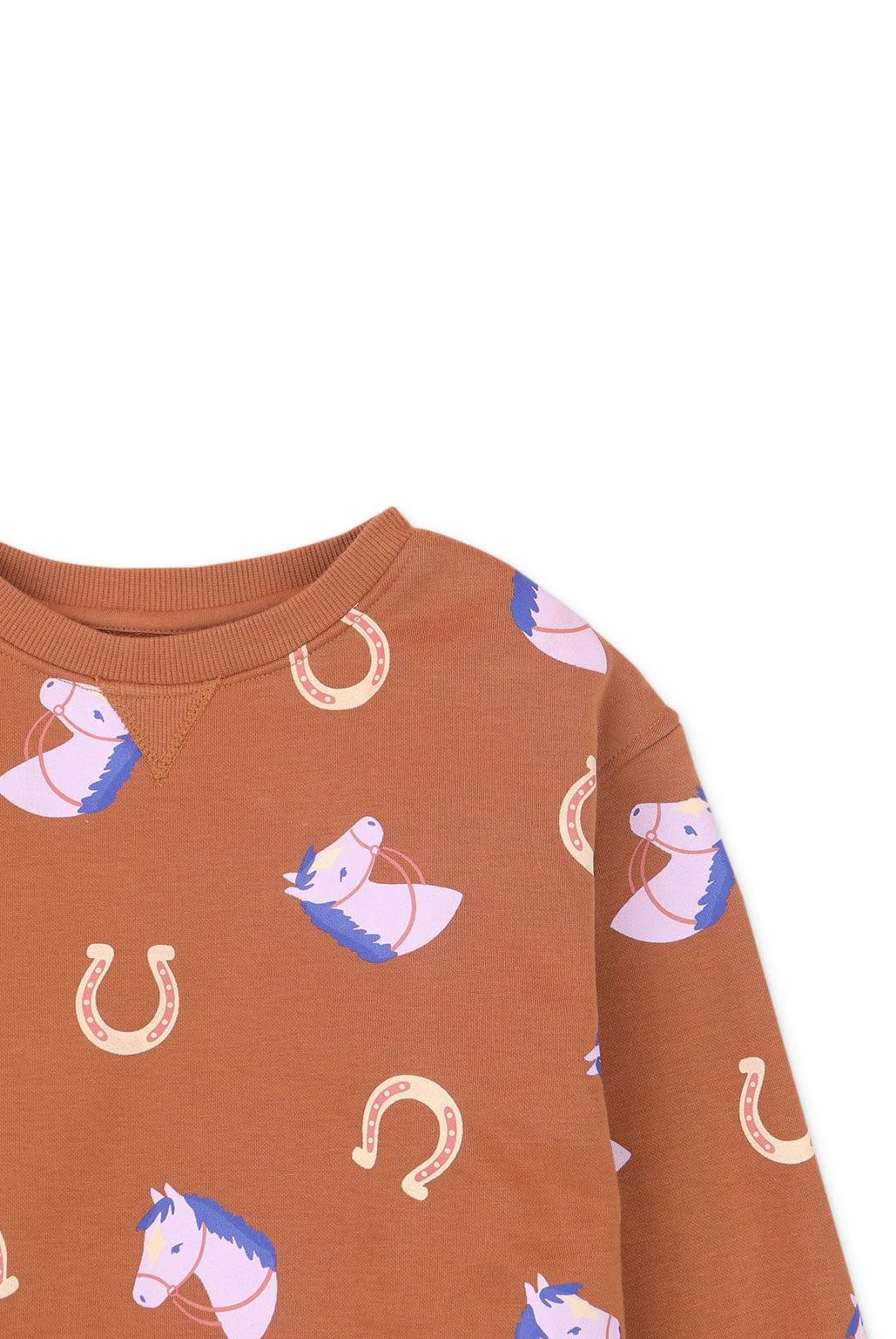 جينجرسنابس بلوفر بناتي بطبعة حصان بأكمام طويلة متعدد الألوان