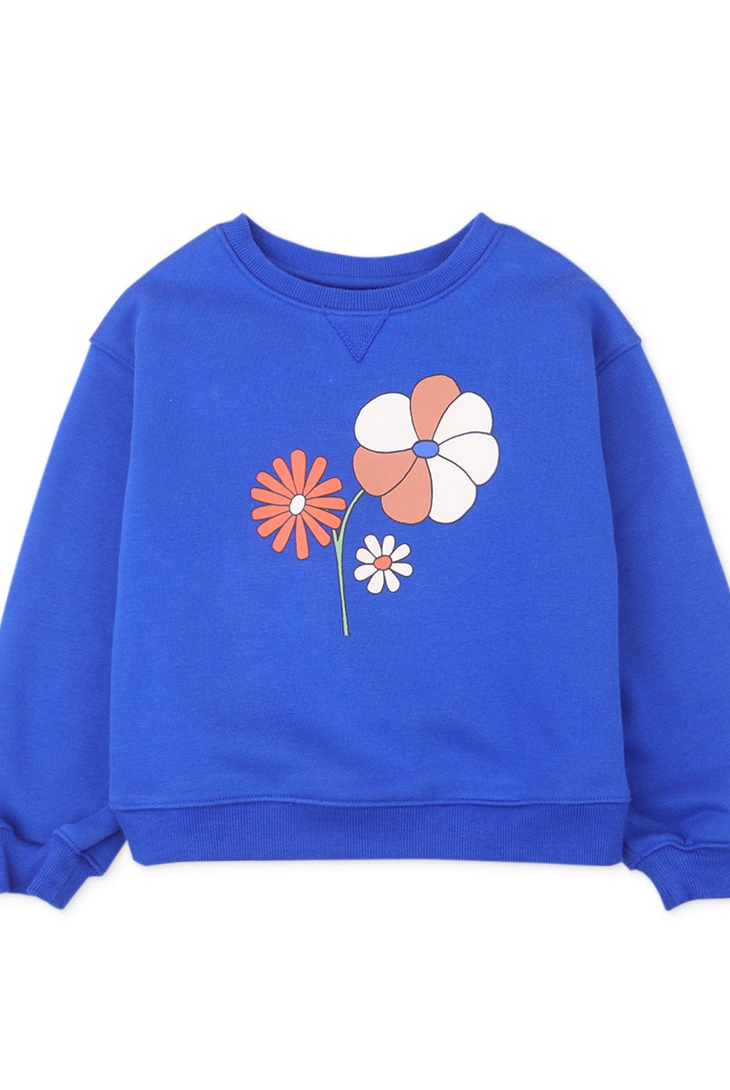 جينجرسنابس بلوفر بناتي بطبعة وردة بأكمام طويلة أزرق