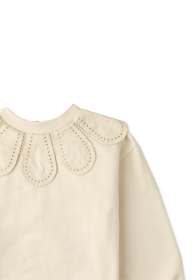 جينجرسنابس بلوفر بناتي بياقة مشغولة أوف وايت